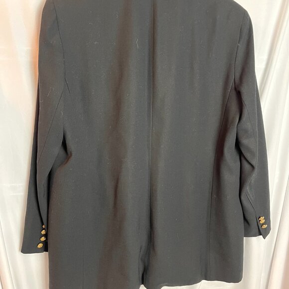 Women's Lauren Ralph Lauren Black Wool single breasted 3 button crest blazer 16W - Picture 6 of 7